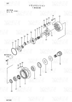 بولت بر روی Excavator Swing Drives Catalog EX55UR-3 ZX55UR ZX55UR-HHE 4421990