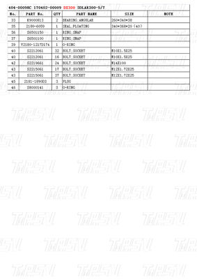 404-00098C 170402-00009 استفاده از ماشین برای سفر DOOSAN کاتالوگ DX300 SOLAR300-5/7