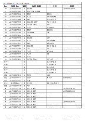SK235 موتورهای هیدرولیکی برای حفاریات Kobelco Catalog LQ15V00007F1