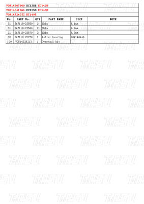 EC140B Excavator Planetary Swing Reducer برای کاتالوگ ولوو VOE14507900