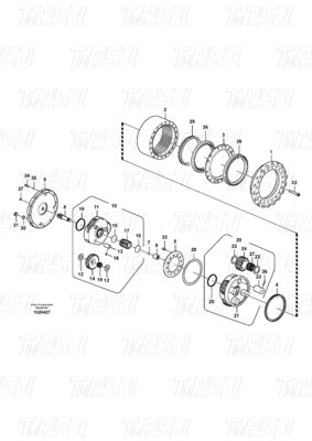 VOE14575732 جعبه دنده سفر حفاری فولاد برای کاتالوگ ولوو EC240B