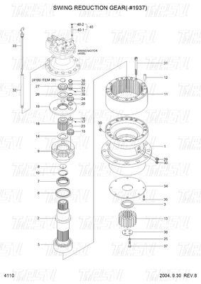 R210-7 هیوندای Excavator Swing Gear Box Catalog 31N6-10150 کاهش دهنده سیاره ای