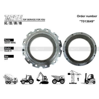 R220-9 Swing Steel Excavator Ring Gear 39Q6-12110 63T برای عملکرد بدون مشکل