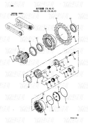 کاتالوگ موتور سفر فولادی برای حفاری جایگزین وزن مختلف مدل 9224123 9224241 ZX70