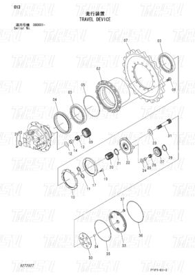 موتورهای Excavator Final Travel Catalog برای موتورهای Hitachi Excavator مدل های 9272927 ZX70-3