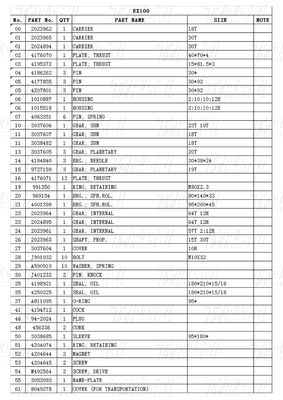 Reducer Planetary EX100 Excavator Swing Drive Catalogue برای مدل های مختلف حفاری 9097684