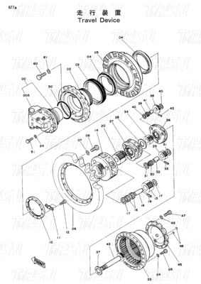سیاه EX200-1 Excavator Travel Drive Catalog با بولت بر روی نصب 9066008 9080070 9096483