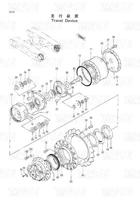 EX220-2 دستگاه کاهش دهنده سیاره ای Excavator Travel Drive Catalog 9091682 9116394 9116395