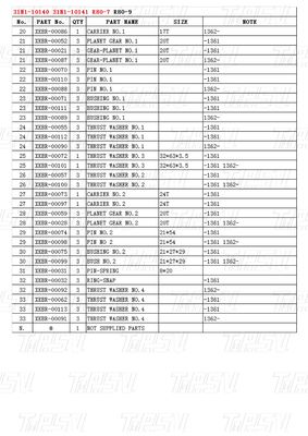 31N1-10140 31N1-10141 R80-7 کاتالوگ Excavator Swing Drive Reducer سیاره ای نوع بسته به مدل متفاوت است