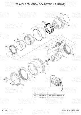 بولت بر روی XKAH-00901 R110M-7 Excavator Travel Drive Catalog Motor برای نصب سریع و راحت