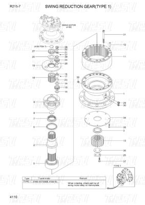 31N6-10181 R215-7 Excavator Swing Drives Catalog for Energy and Mining Machines Catalogue برای ماشین های انرژی و معدن