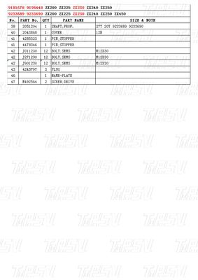 رنگ های سفارشی Excavator Travel Drive Catalog موتورها