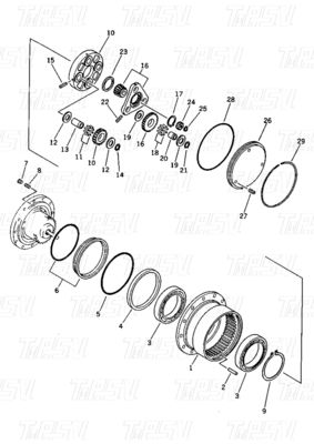 20N-60-41205 20N-60-31200 بولت بر روی PC15-1 Excavator Final Drive با کاهش دهنده سیاره ای
