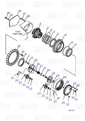 رنگ های سفارشی 708-8H-00320 PC360-7 Excavator Travel Drive Catalog Motor در رنگ سیاه برای عملکرد