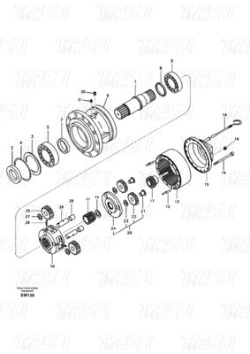 بسته بندی جعبه چوبی VOE14619955 VOE14630401 EC360B کاتالوگ سوئیچ درایو حفاری با رنگ سیاه