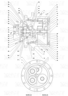 بسته به مدل PY53D00004F1 SK55 Excavator Travel Drive Catalog متفاوت است