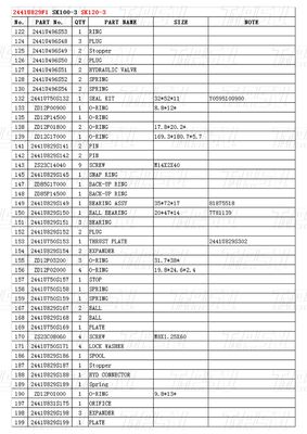 بولت-آن 2441U829F1 SK120-3 Excavator Travel Drive Catalog Motor سازگار با مارک ها و مدل های مختلف حفاری