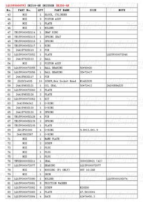 نصب بولت-ان LQ15V00007F2 Excavator Travel Drive کاتالوگ بسته به مدل متفاوت است
