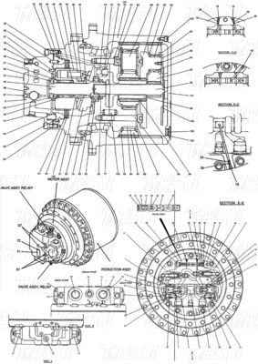 نصب بولت-ان LQ15V00007F2 Excavator Travel Drive کاتالوگ بسته به مدل متفاوت است