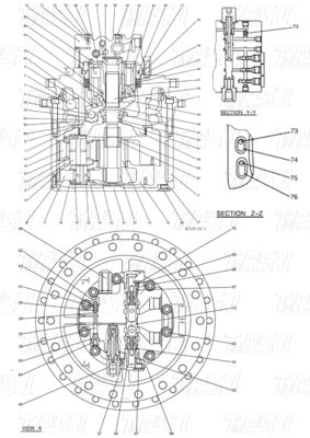 رنگ سیاه LC15V00026F1 SK350-8 Excavator Final Drive Catalog قطعات برای عملکرد