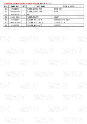 OEM Bolt Steel On Swing Motor برای هیتاچی K1038203 130426-00010 130426-00010A DX225 کاتالوگ سوئیچ درایو حفاری