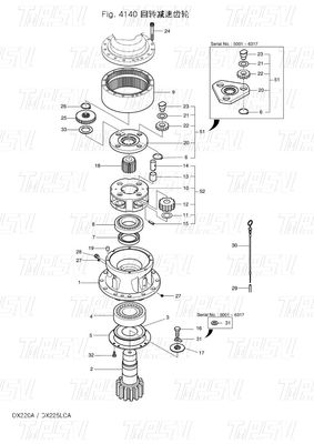 OEM Bolt Steel On Swing Motor برای هیتاچی K1038203 130426-00010 130426-00010A DX225 کاتالوگ سوئیچ درایو حفاری