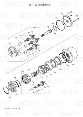 فولاد سنگین K9007404 170402-00028 DX225 Excavator Travel Drive کاتالوگ Excavator Travel Motor