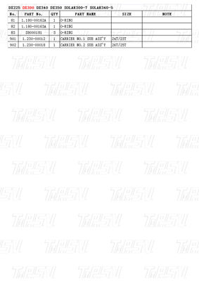 K1003134 DX300 Excavator Travel Drive Catalog Bolt On Steel Assemblies با کاهش دهنده های سیاره ای