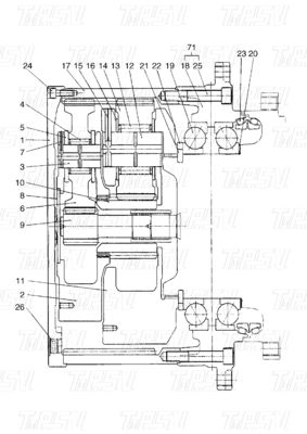 سیاره ای 401-00005A DX420 کاتالوگ Excavator Travel Drive با موتور هیدرولیک سوئیچ