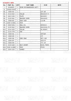 K1045875 DH80 Excavator Swing Drives کاتالوگ رنگ های سفارشی