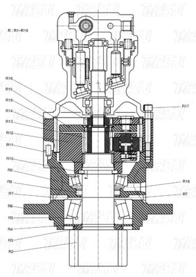K1045875 DH80 Excavator Swing Drives کاتالوگ رنگ های سفارشی