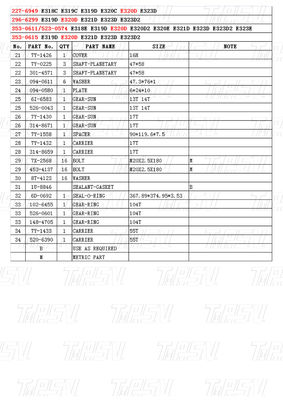 فولاد OEM 227-6949 296-6299 353-0611 523-0574 353-0615 E320D Excavator Travel Drive Catalog Gearbox Assembly