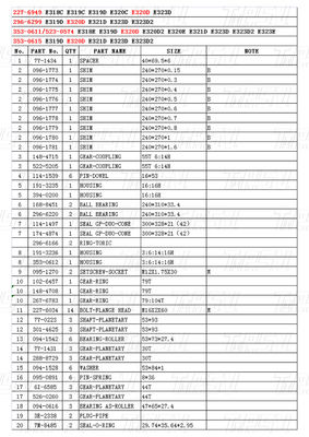 فولاد OEM 227-6949 296-6299 353-0611 523-0574 353-0615 E320D Excavator Travel Drive Catalog Gearbox Assembly