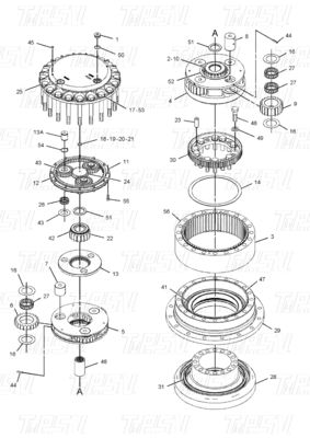هیدرولیک 296-6218 E336D Excavator Travel Drives کاتالوگ برای حفاری ها با بولت در نصب
