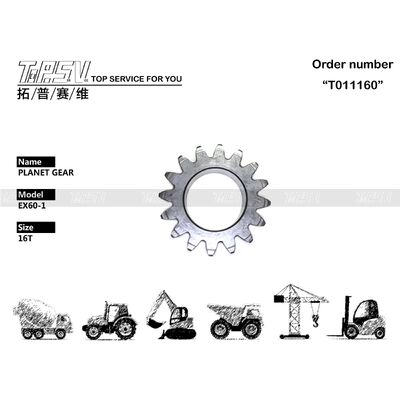 3036285 سازگاری جهانی EX60-1 Excavator Swing 1 مرحله Gear سیاره ای با چرخ چرخ کاهش یافته